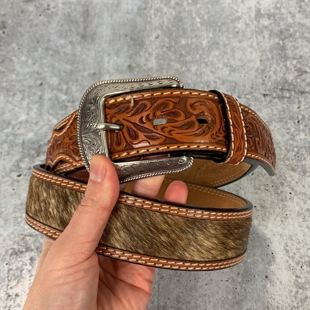 Western 3D Cowboy southwest Embellished Calf Hair Cowgirl Belt